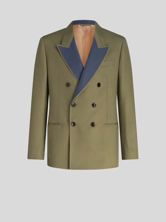 Men DoubleBreasted Jacket With Contrasting Lapels Etro Jackets
