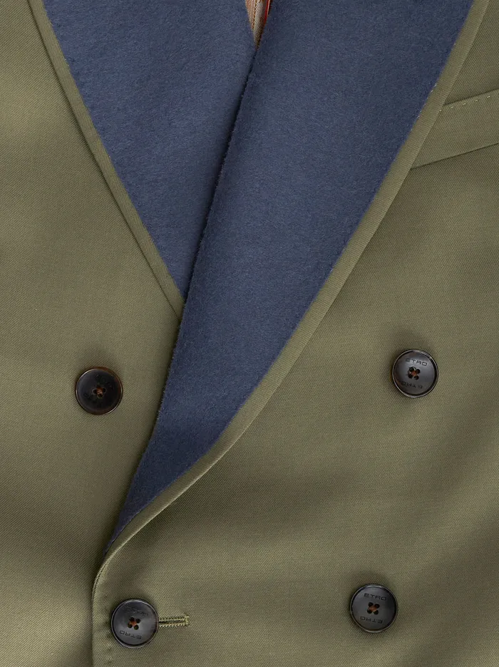 Men DoubleBreasted Jacket With Contrasting Lapels Etro Jackets