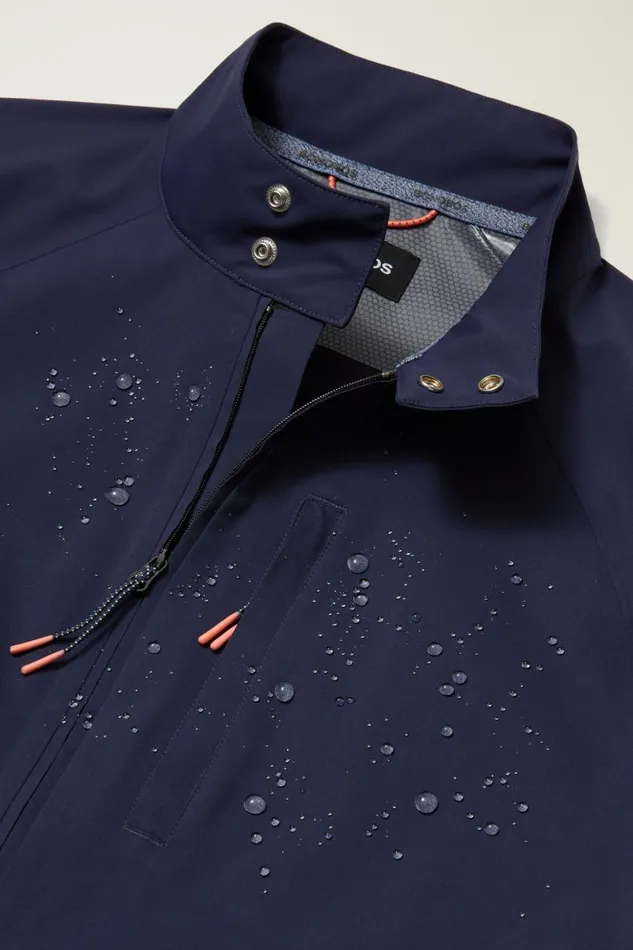 Men Elements Shell Golf Jacket Maritime Blue Bonobos Golf Outerwear and Layering