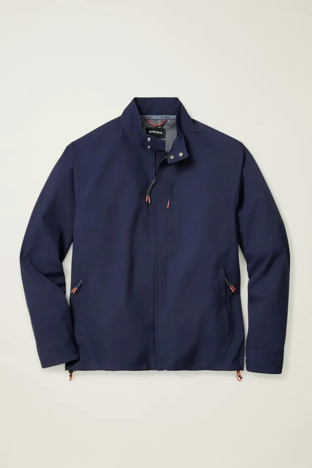 Men Elements Shell Golf Jacket Maritime Blue Bonobos Golf Outerwear and Layering