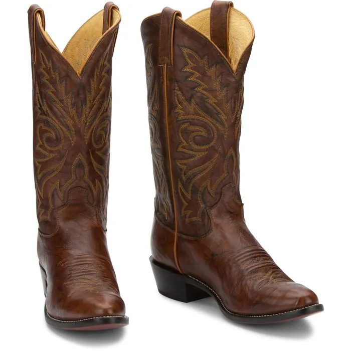 MEN Elmer 13034 Western Chesnut Justin Boots Western