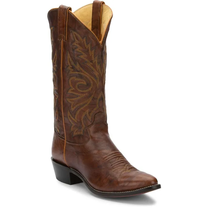 MEN Elmer 13034 Western Chesnut Justin Boots Western