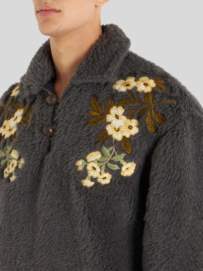 Men Embroidered Ecofur Jacket Etro Coats And Outerwear