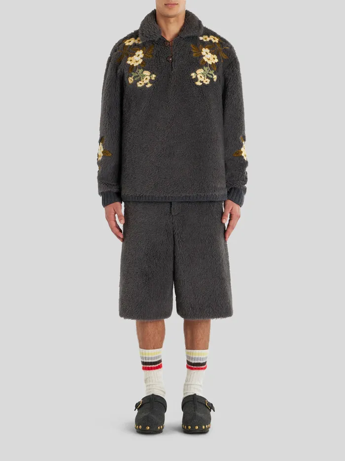 Men Embroidered Ecofur Jacket Etro Coats And Outerwear