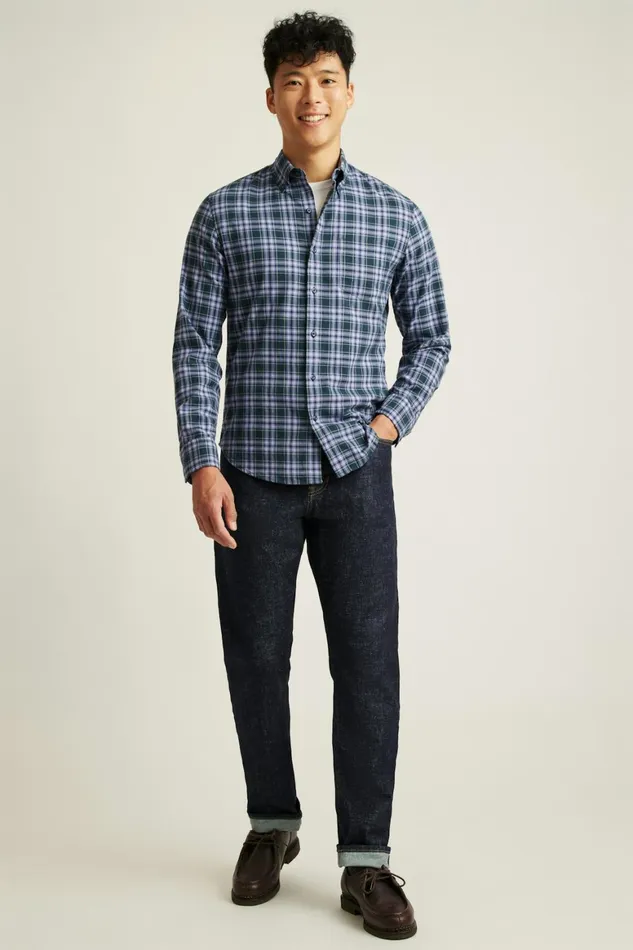 Men Everyday Lightweight Flannel Shirt Navy Lavender Plaid Bonobos Casual Shirts Men Everyday Lightweight Flannel Shirt Navy Lavender Plaid Bonobos Casual Shirts