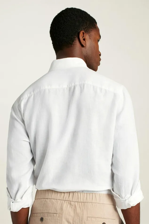 Men Everyday Linen Popover White Bonobos Casual Shirts