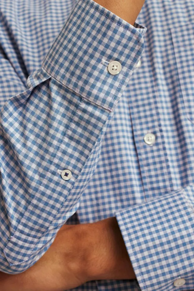 Men Everyday Shirt Blue Lilac Mini Gingham Bonobos Casual Shirts