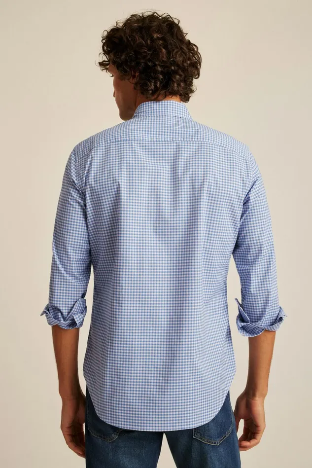 Men Everyday Shirt Blue Lilac Mini Gingham Bonobos Casual Shirts