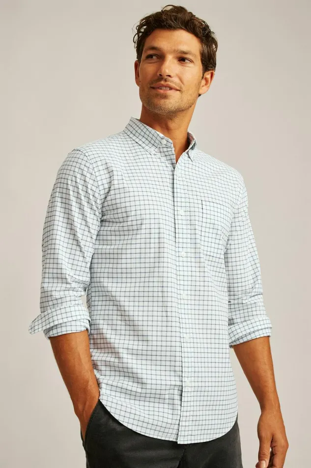 Men Everyday Shirt Navy Smithtown Plaid Bonobos Casual Shirts