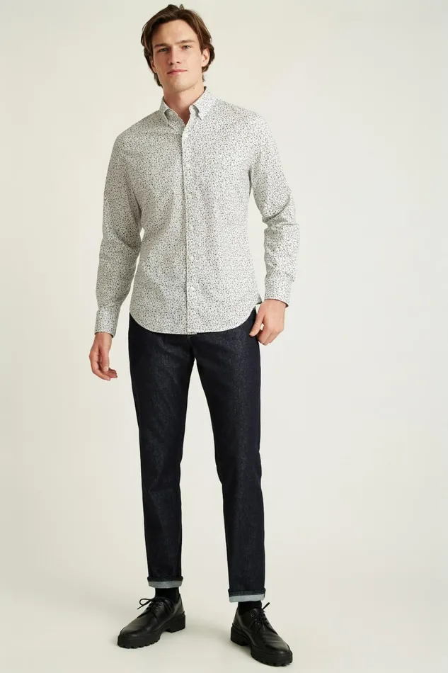Men Everyday Shirt Olive Floral Scatter Bonobos Casual Shirts