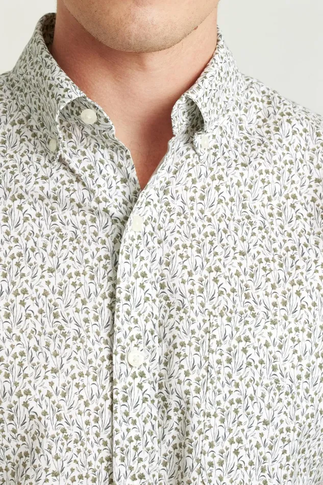 Men Everyday Shirt Olive Floral Scatter Bonobos Casual Shirts