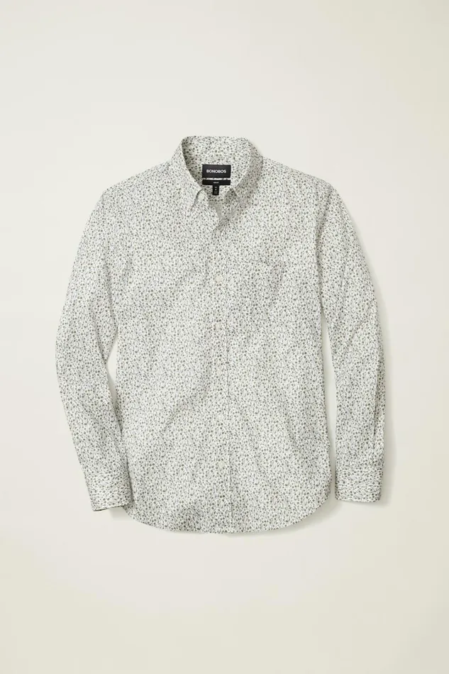 Men Everyday Shirt Olive Floral Scatter Bonobos Casual Shirts