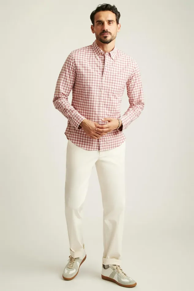 Men Everyday Shirt Rose Pink Gingham Bonobos Casual Shirts