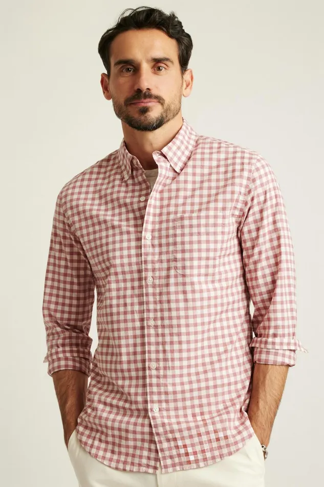 Men Everyday Shirt Rose Pink Gingham Bonobos Casual Shirts