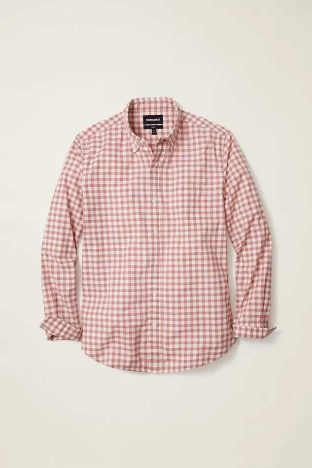 Men Everyday Shirt Rose Pink Gingham Bonobos Casual Shirts