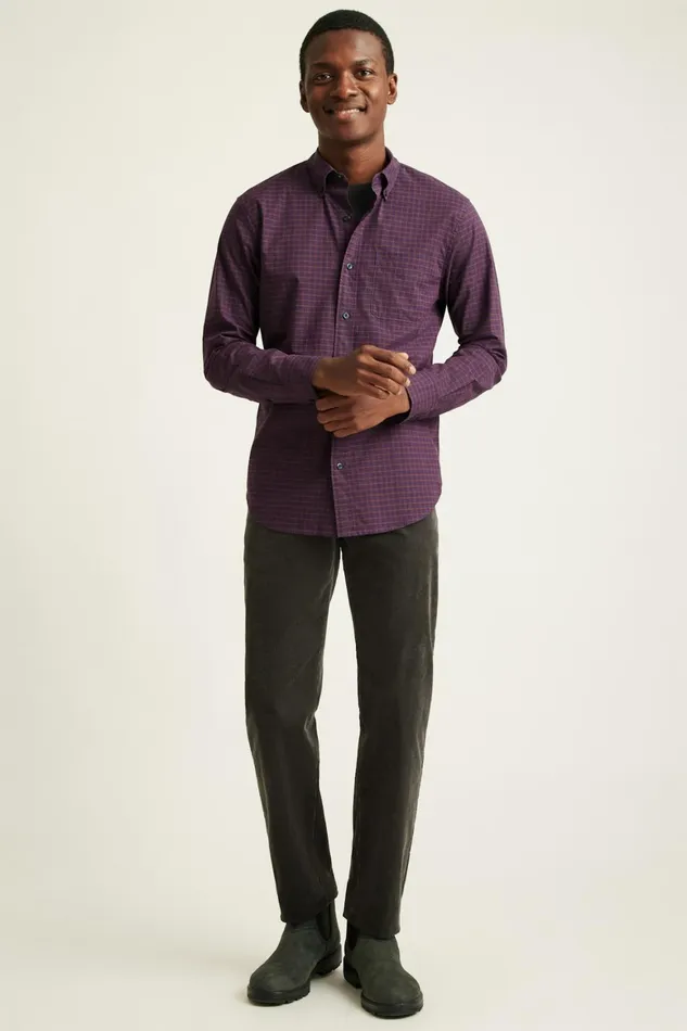 Men Everyday Shirt Wine Smithtown Plaid Bonobos Casual Shirts