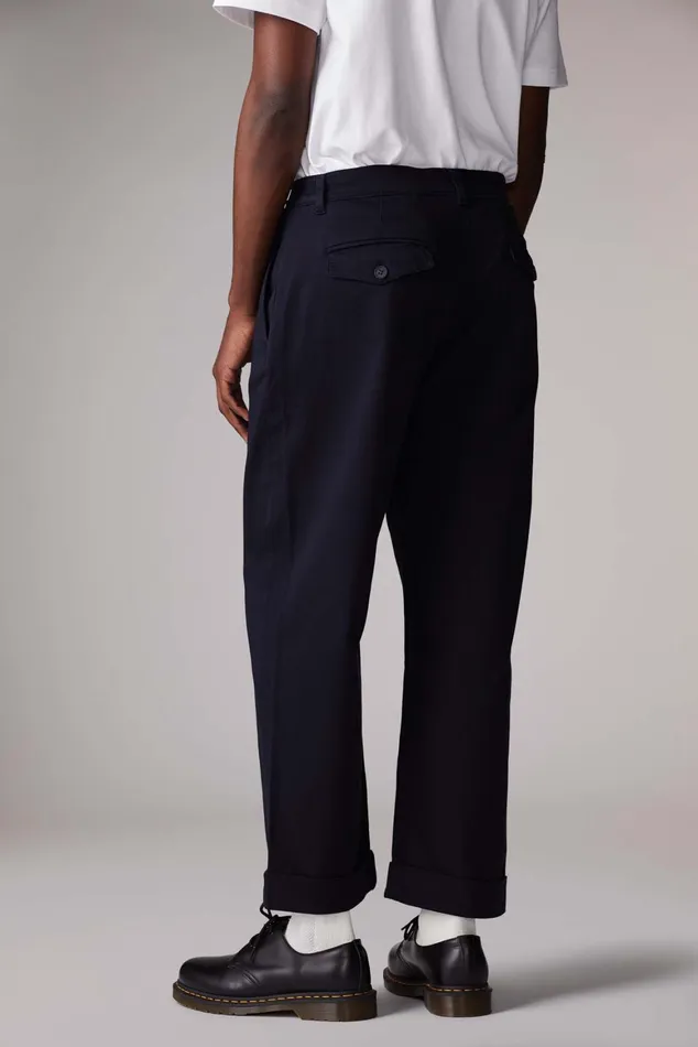 Men Fiorucci Bottoms Logo Patch Trousers Navy Men Fiorucci Bottoms Logo Patch Trousers Navy