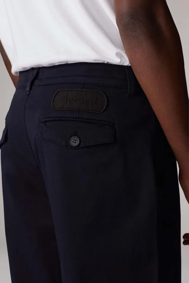 Men Fiorucci Bottoms Logo Patch Trousers Navy Men Fiorucci Bottoms Logo Patch Trousers Navy
