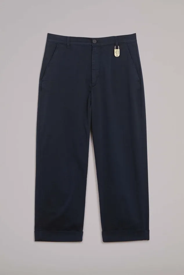 Men Fiorucci Bottoms Logo Patch Trousers Navy Men Fiorucci Bottoms Logo Patch Trousers Navy