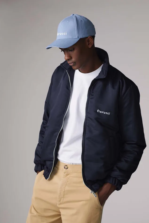 Men Fiorucci Jackets and Coats Embroidered Logo Jacket Navy Men Fiorucci Jackets and Coats Embroidered Logo Jacket Navy