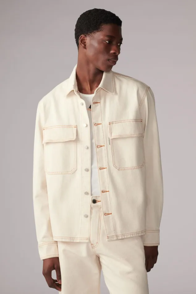 Men Fiorucci Shirts Carpenter Denim Shirt Cream Men Fiorucci Shirts Carpenter Denim Shirt Cream
