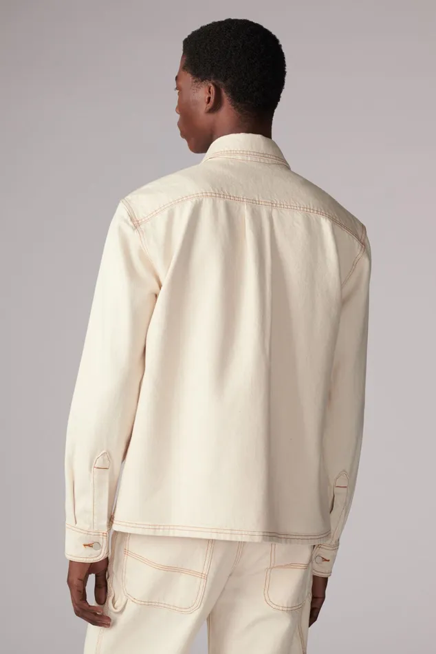Men Fiorucci Shirts Carpenter Denim Shirt Cream Men Fiorucci Shirts Carpenter Denim Shirt Cream