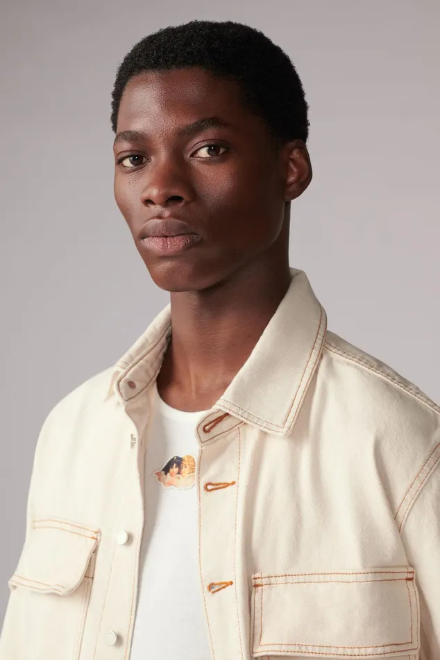 Men Fiorucci Shirts Carpenter Denim Shirt Cream Men Fiorucci Shirts Carpenter Denim Shirt Cream
