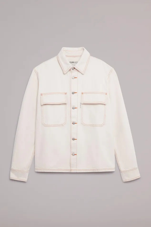 Men Fiorucci Shirts Carpenter Denim Shirt Cream Men Fiorucci Shirts Carpenter Denim Shirt Cream