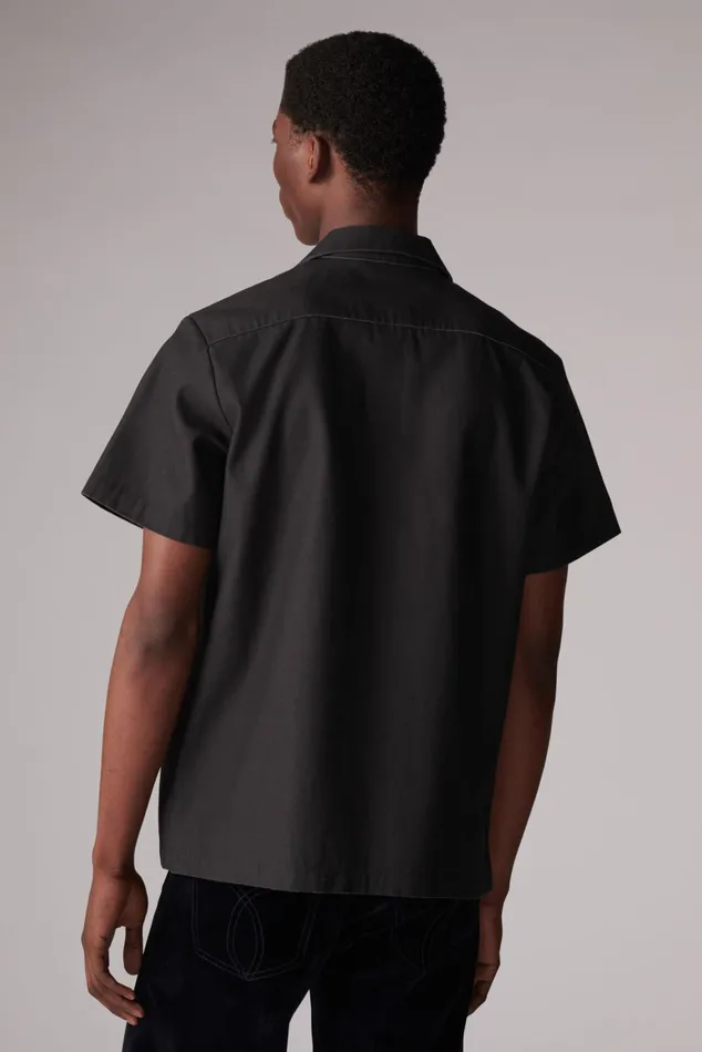 Men Fiorucci Shirts Tile Graphic Bowling Shirt Black Men Fiorucci Shirts Tile Graphic Bowling Shirt Black