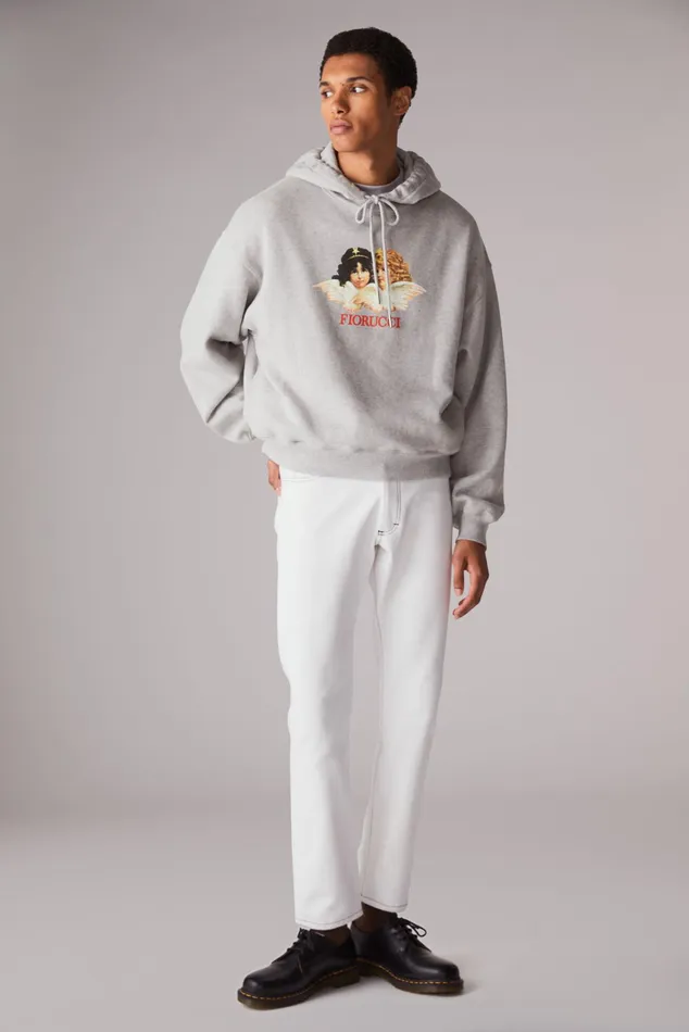 Men Fiorucci Sweatshirts and Hoodies Angels Hoodie Grey