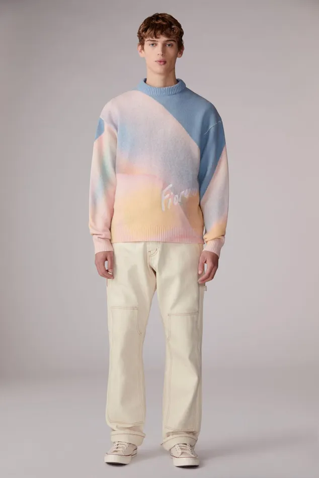 Men Fiorucci Sweatshirts and Hoodies Morning Rise Knit Jumper Multi