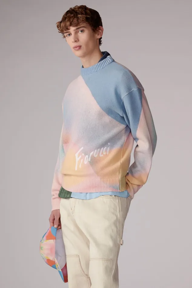 Men Fiorucci Sweatshirts and Hoodies Morning Rise Knit Jumper Multi Men Fiorucci Sweatshirts and Hoodies Morning Rise Knit Jumper Multi