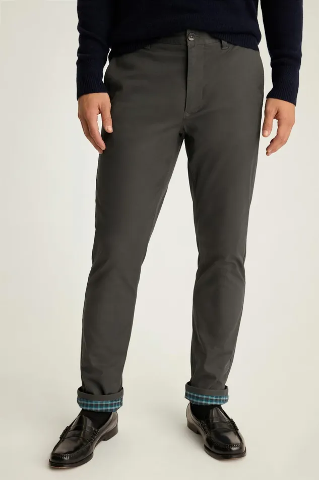 Men Fireside Flannel Lined Chinos Asphalt Gray Bonobos Chinos