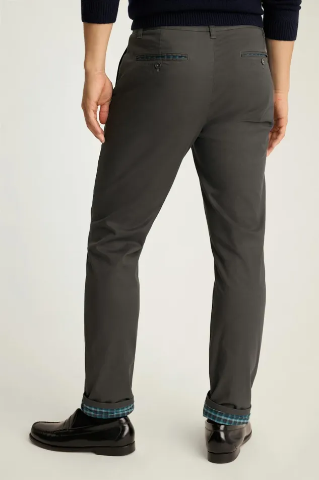 Men Fireside Flannel Lined Chinos Asphalt Gray Bonobos Chinos