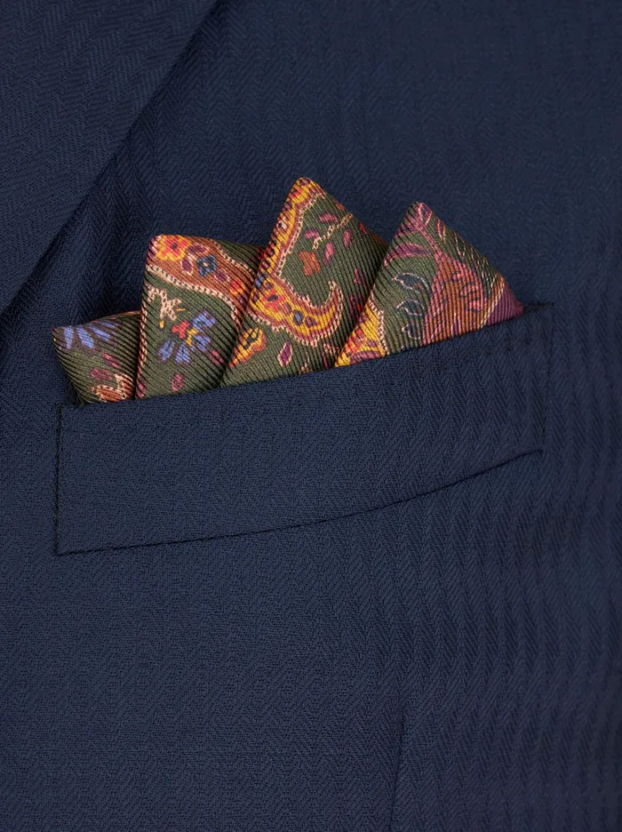 Men Floral Paisley Pocket Square Etro Ties And Pocket Squares