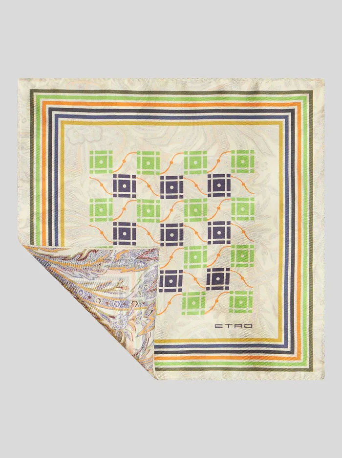 Men Geometric Pattern Pocket Square Etro Ties And Pocket Squares