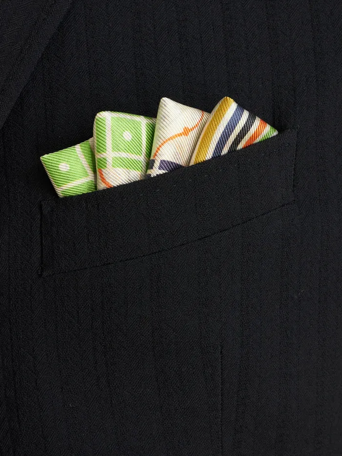 Men Geometric Pattern Pocket Square Etro Ties And Pocket Squares