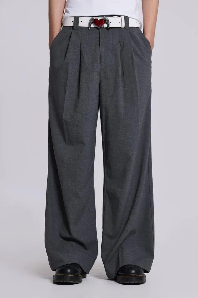 Men Goliath Grey Suit Pant Jaded London Trousers and Pants