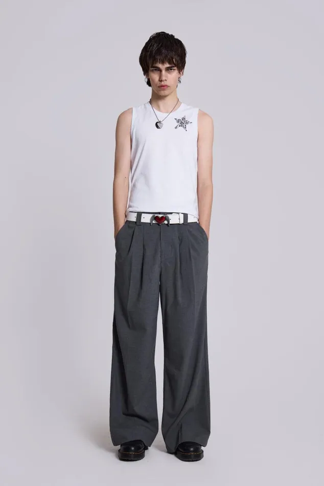Men Goliath Grey Suit Pant Jaded London Trousers and Pants