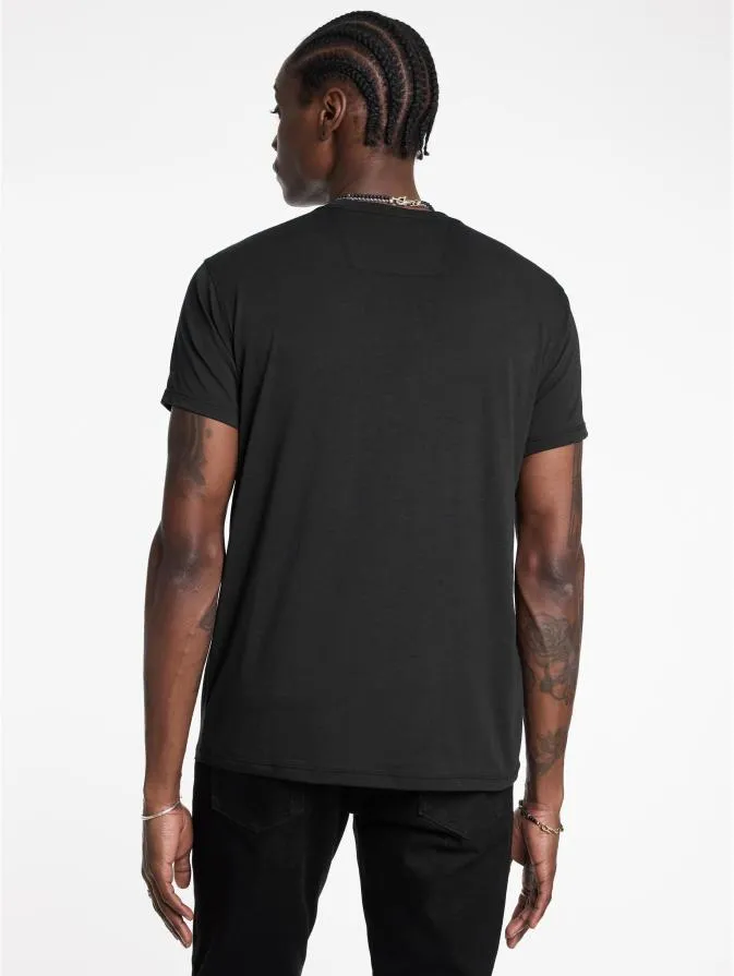 Men Graphic Tees John Varvatos PEACE EMBROIDERY TEE Black