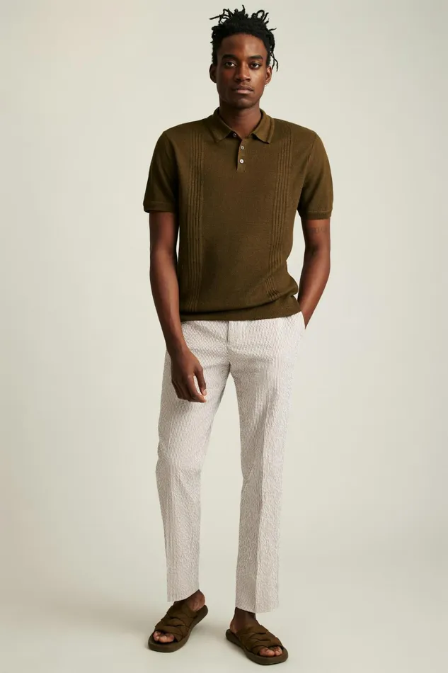 Men Hudson Italian Sweater Polo Coffee Linen Bonobos Polos