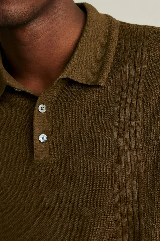 Men Hudson Italian Sweater Polo Coffee Linen Bonobos Polos