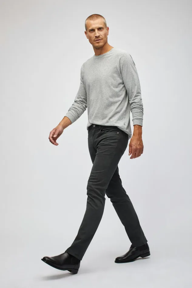Men Italian Textured 5Pocket Pants Ash Bonobos Jeans