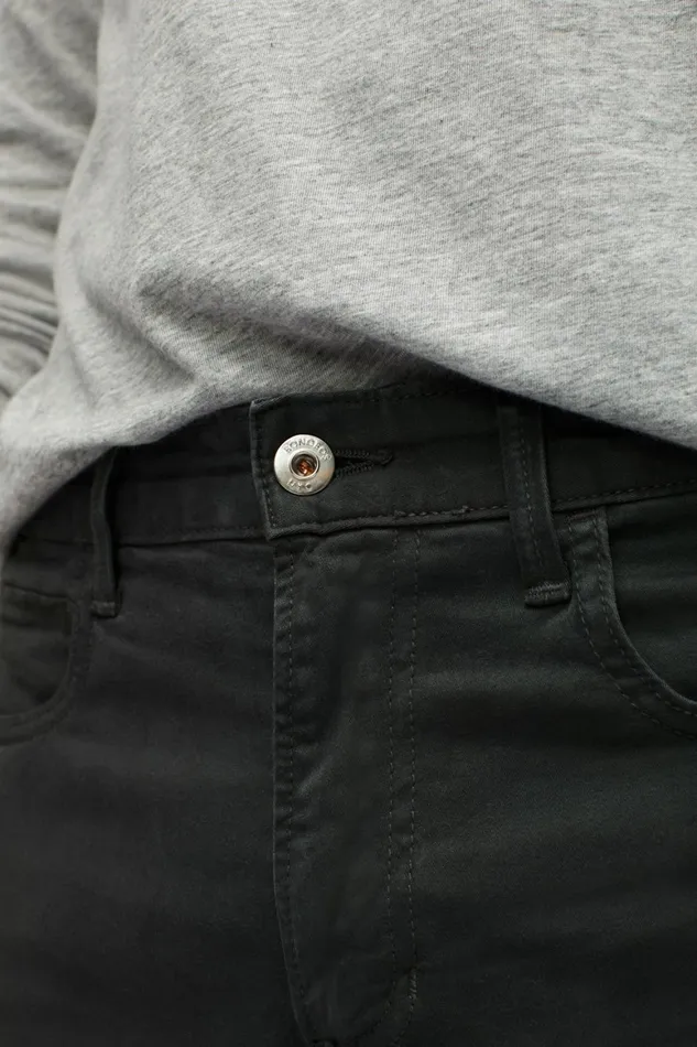 Men Italian Textured 5Pocket Pants Ash Bonobos Jeans