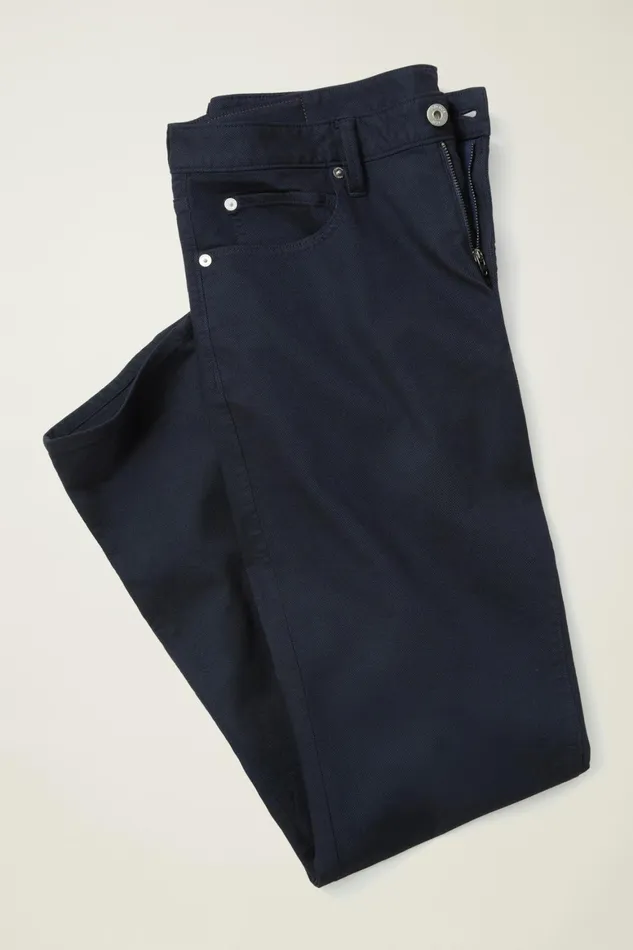 Men Italian Textured 5Pocket Pants Maritime Blue Bonobos Jeans