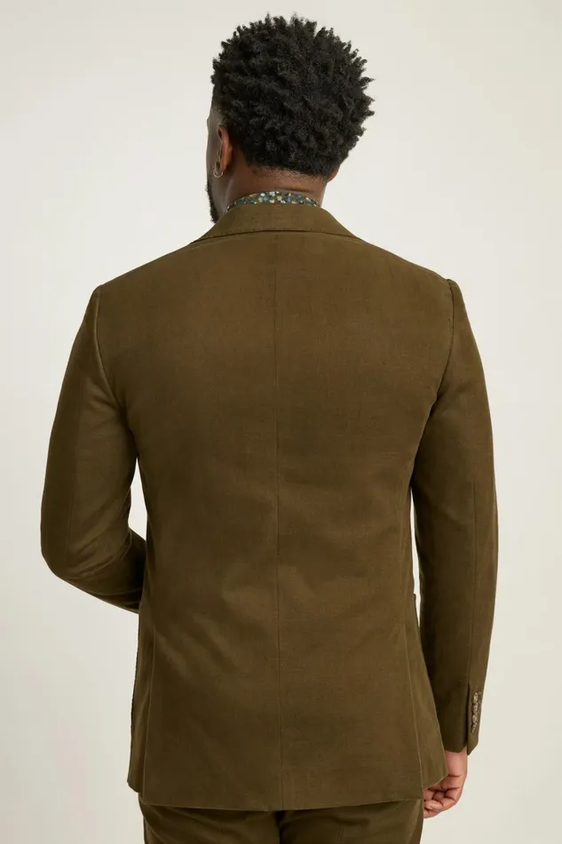 Men Jetsetter Italian Brushed Cotton Blazer Olive Green Bonobos Blazers and Sport Coats