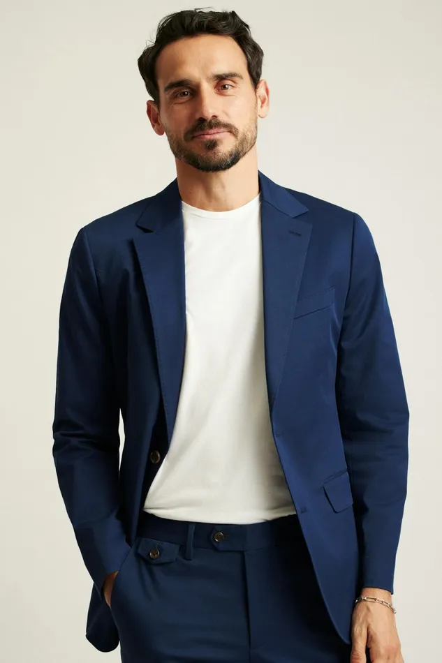 Men Jetsetter Italian Cotton Blazer Royal Blue Bonobos Blazers and Sport Coats