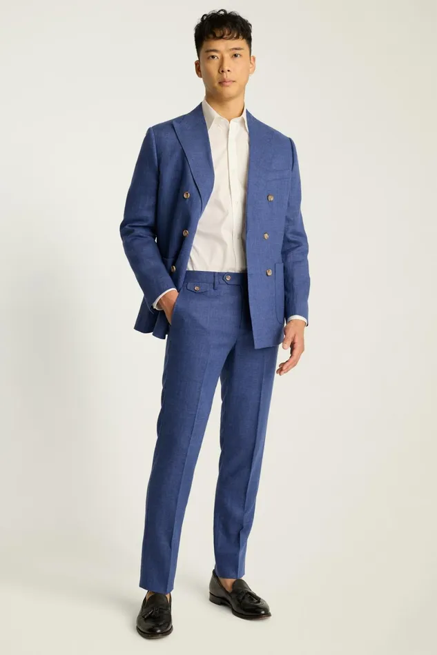 Men Jetsetter Italian Linen Dress Pant Bright Navy Bonobos Dress Pants