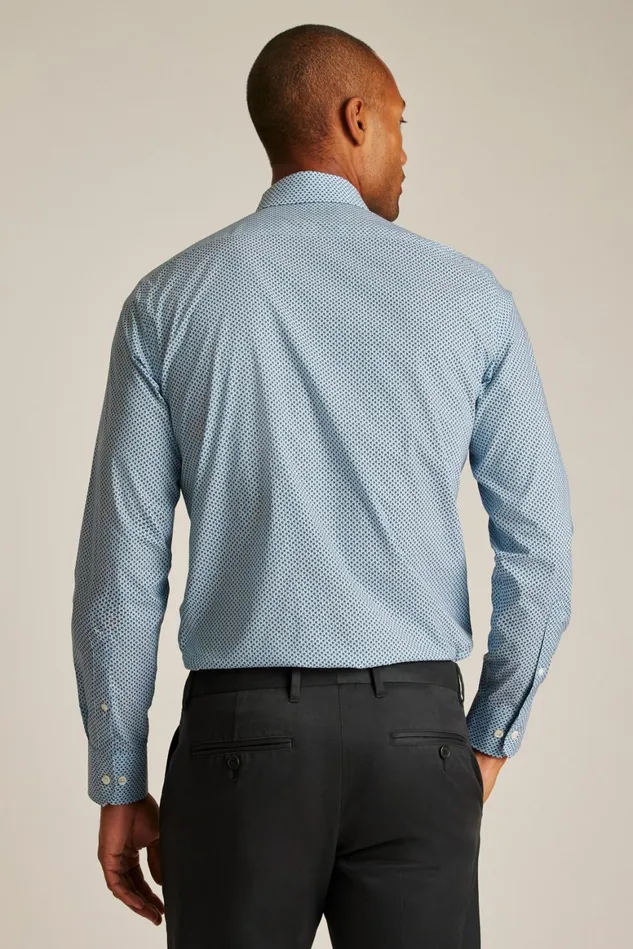Men Jetsetter Stretch Dress Shirt Blue Amore Floral Bonobos Business Casual Shirts