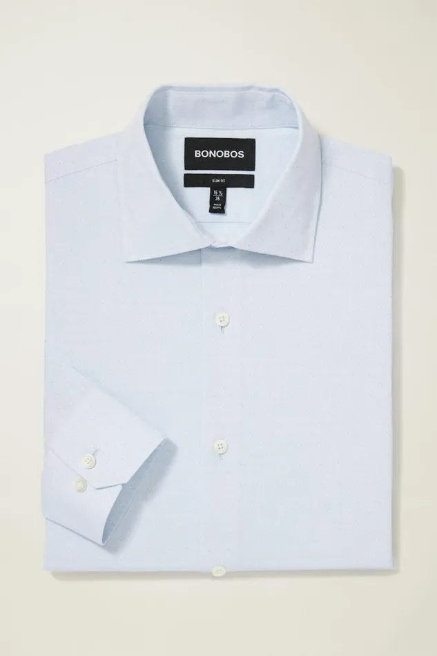 Men Jetsetter Stretch Dress Shirt Blue Fille Coupe Bonobos Business Casual Shirts